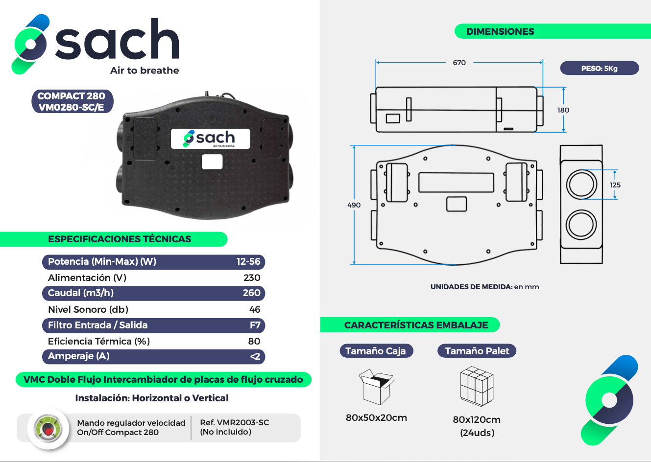 Ficha técnica Compact 280 ESP