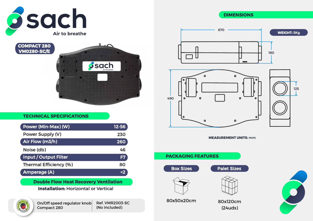 Ficha técnica Compact 280 en Inglés